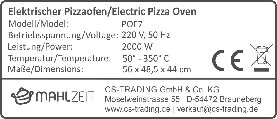 Four à pizza électrique, comprenant une pierre à pizza et une minuterie