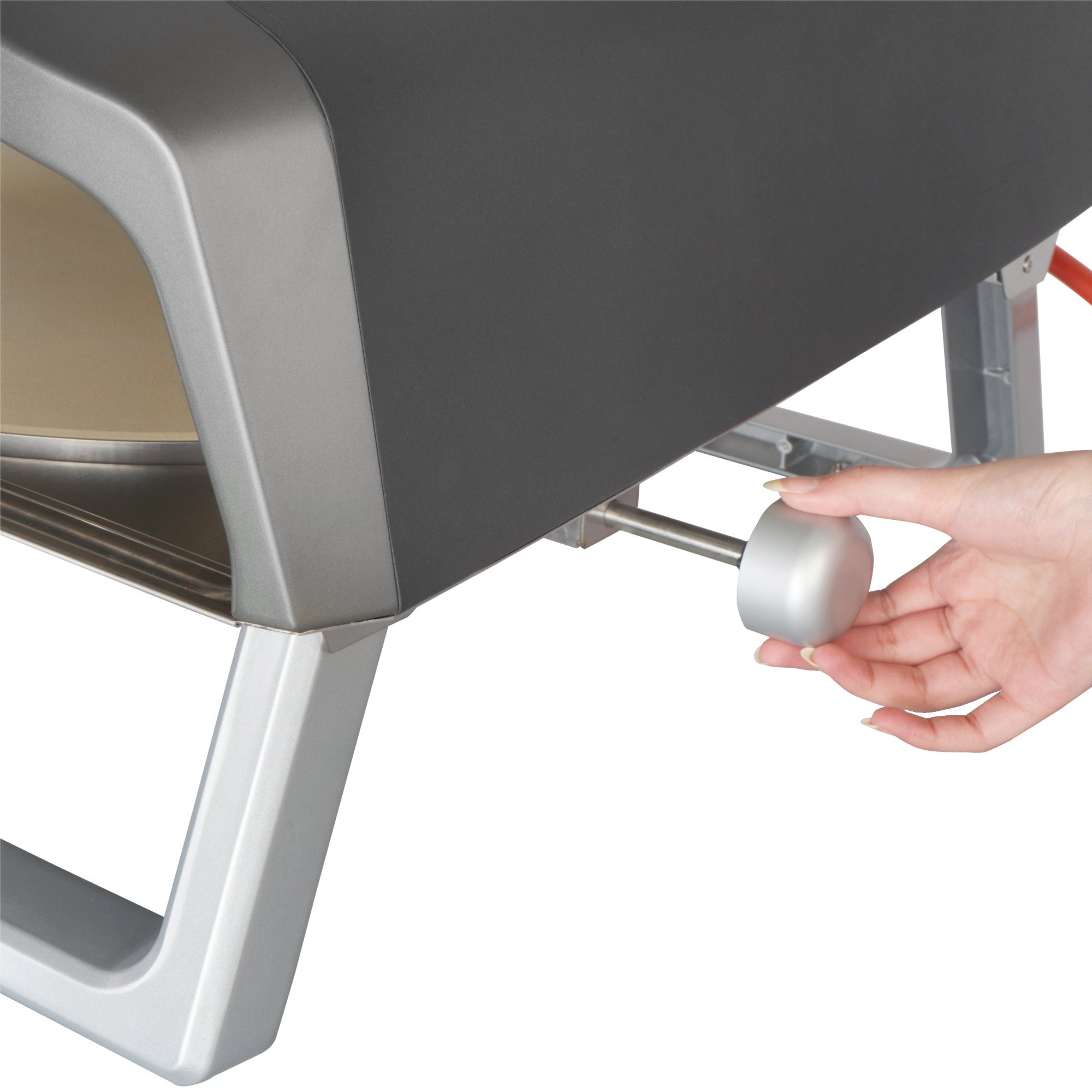 Four à pizza à gaz, avec plateau tournant.