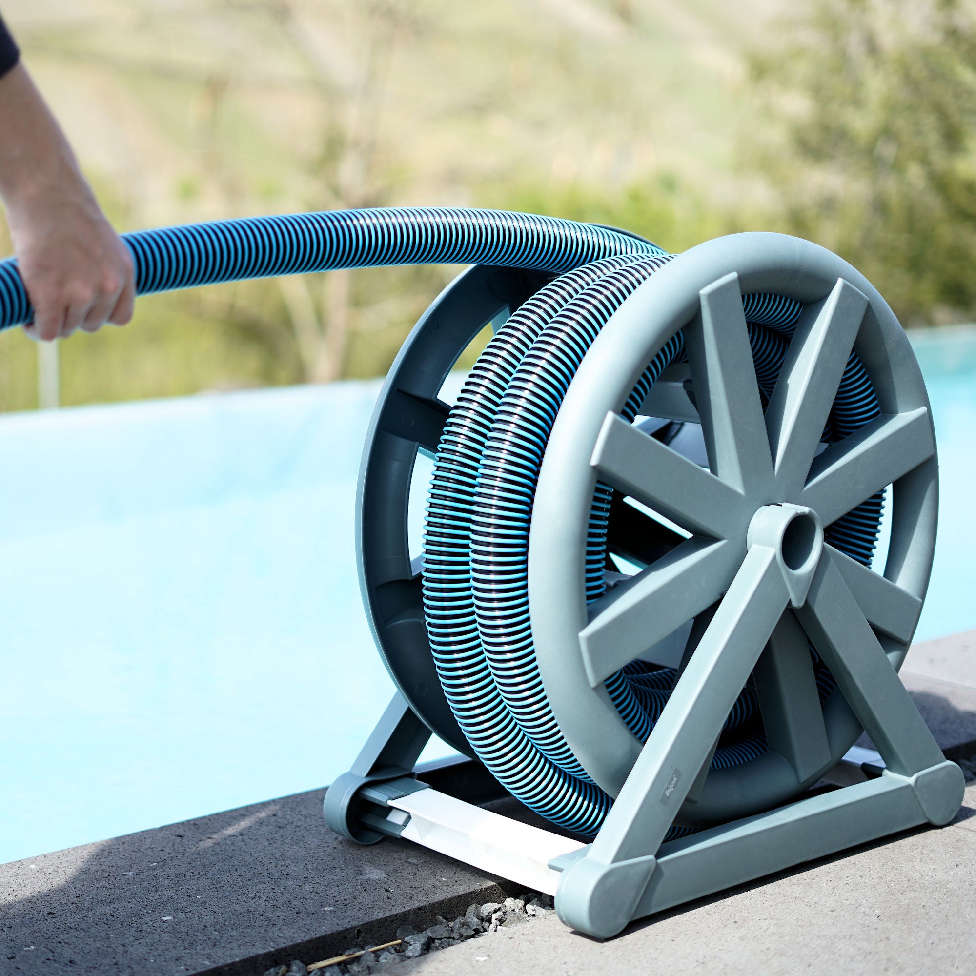 Enrouleur de tuyau de piscine, tambour pour tuyau de Ø 32/38 mm jusqu'à 15 m