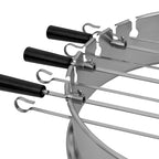 Ensemble de brochettes pour barbecue, pour barbecue à charbon de Ø 57 cm, 7 brochettes en acier inoxydable