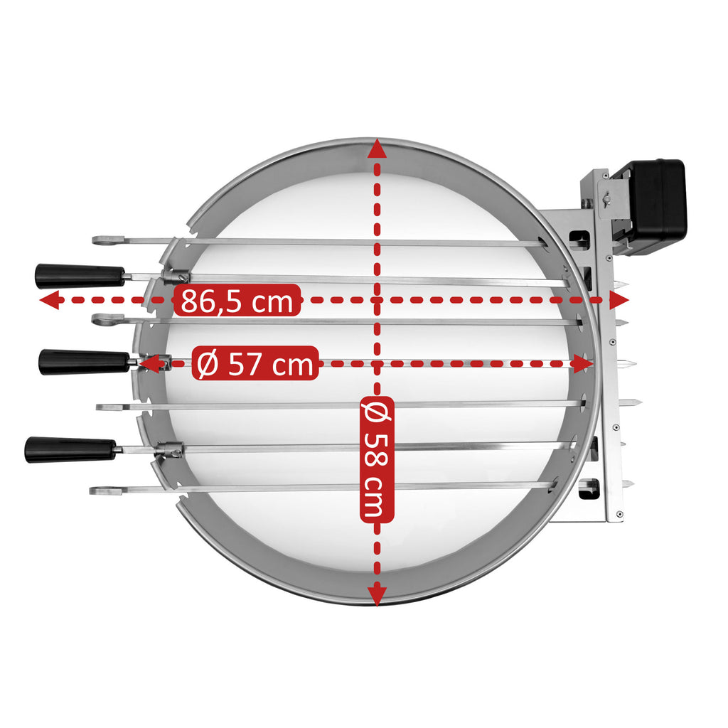 Grillspieß Set, für Ø 57 cm Kugelgrill, 7 Edelstahl Spieße