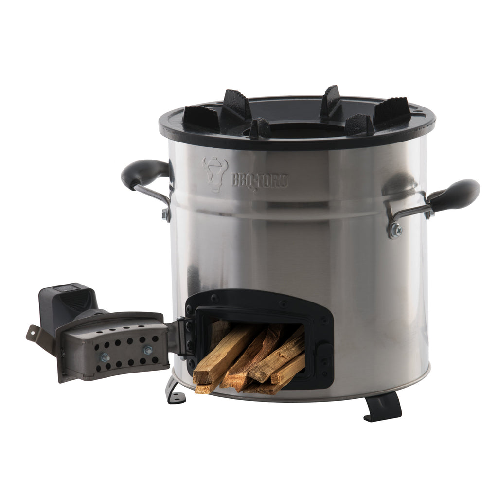 Raketenofen "RAKETE #3", Edelstahl, Rocket Stove inkl. USB Kabel und Stecker