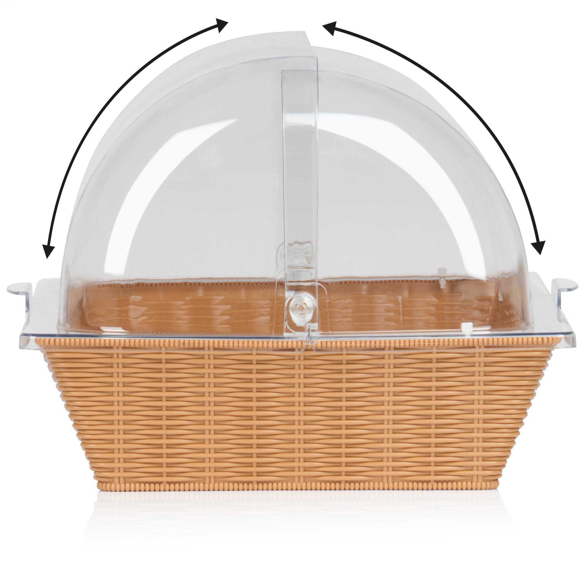 Rattan bread basket, 54 x 36 x 26 cm, including roll top