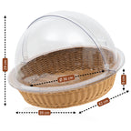 Rattan Brotkorb, 42 x 39 x 29 cm, inkl. Rolltop-Deckel