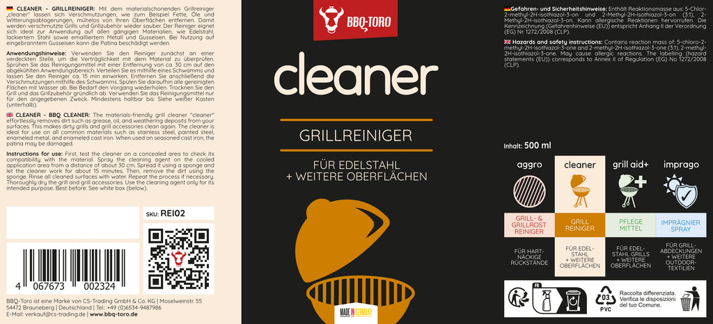 All-rounder care set, 6-piece, including sprays, grill brush and scraper