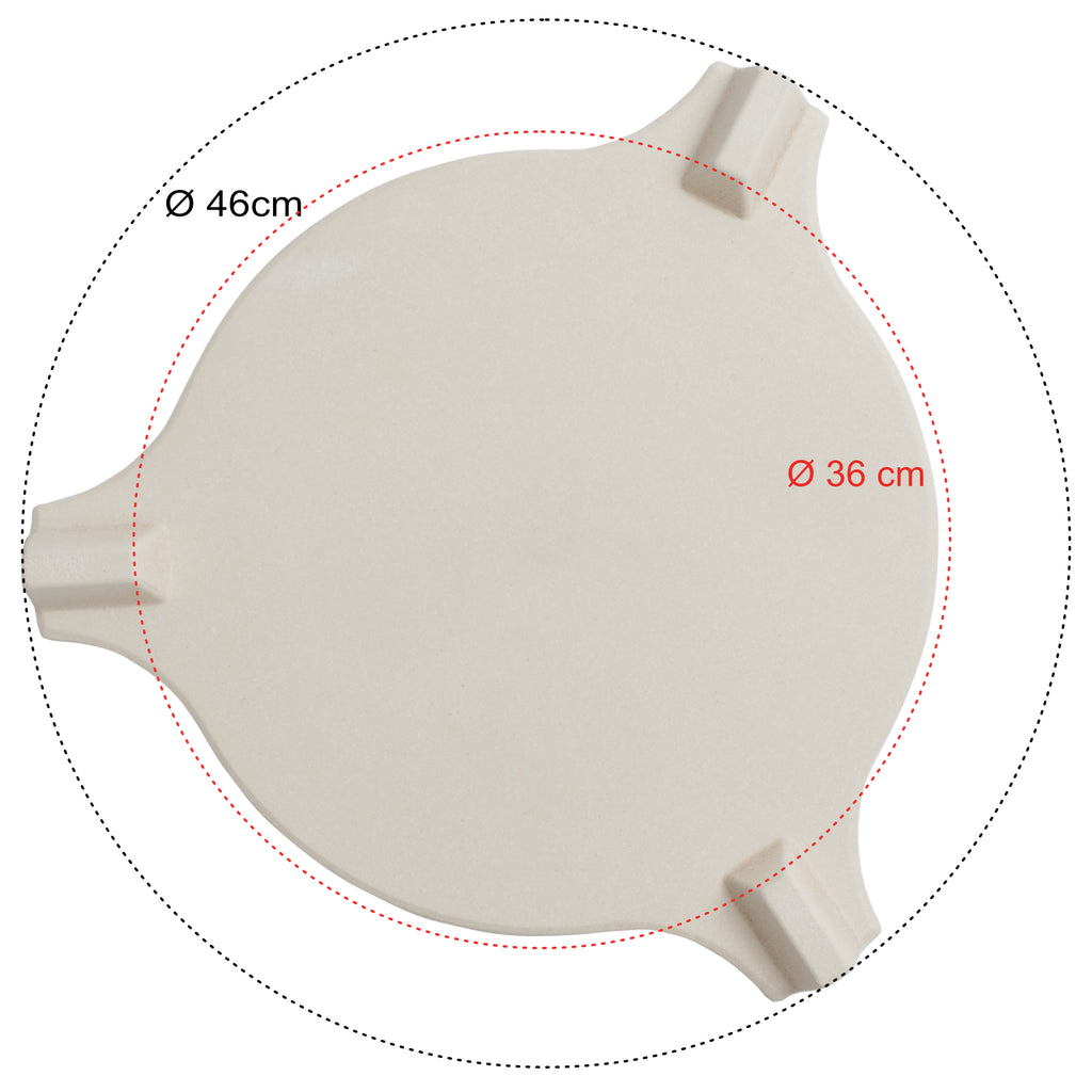 Deflektorstein, Ø 36 cm - Ø 46 cm, Pizzastein für Kamado Ø 52 cm