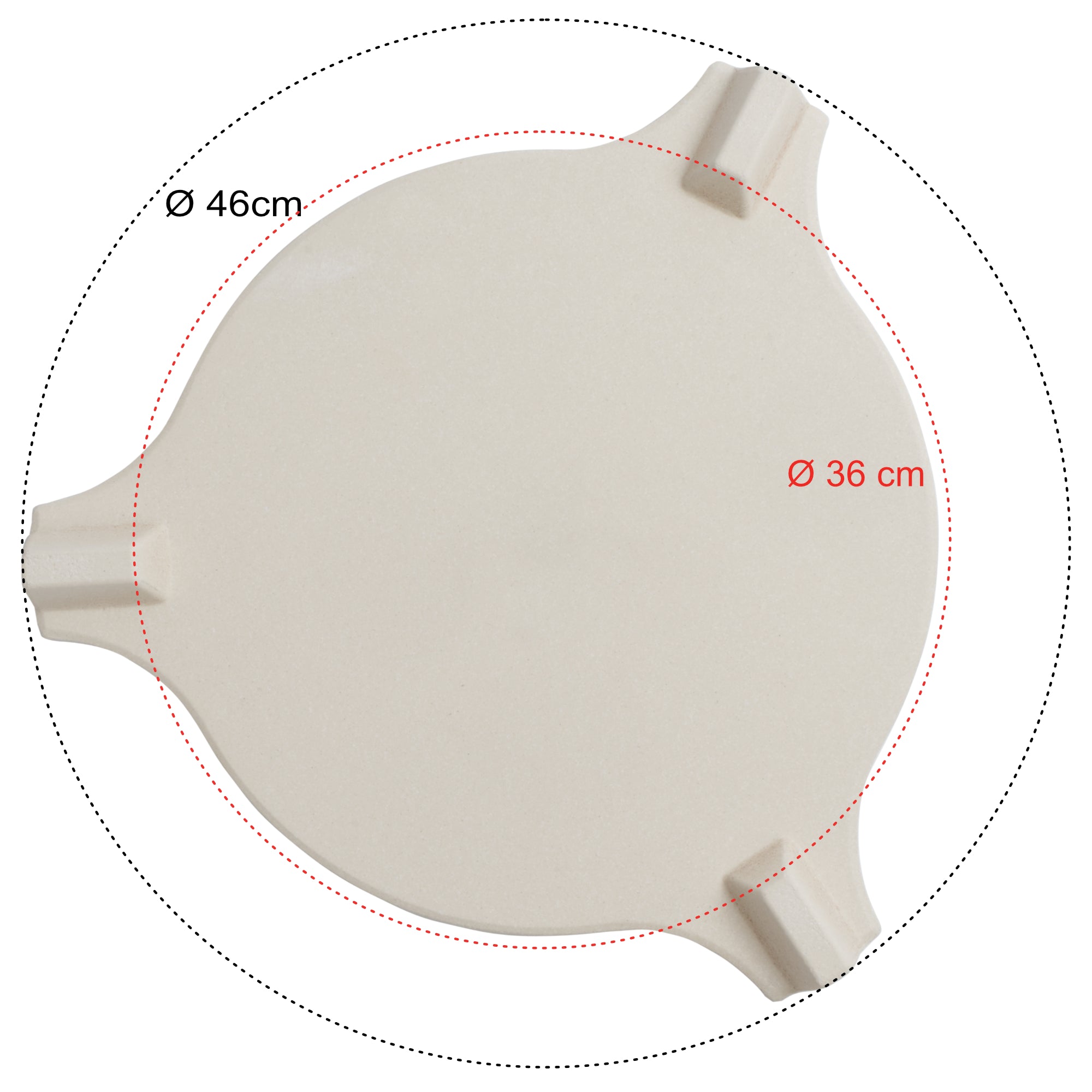 Pierre déflectrice, Ø 36 cm - Ø 46 cm, pierre à pizza pour Kamado Ø 52 cm