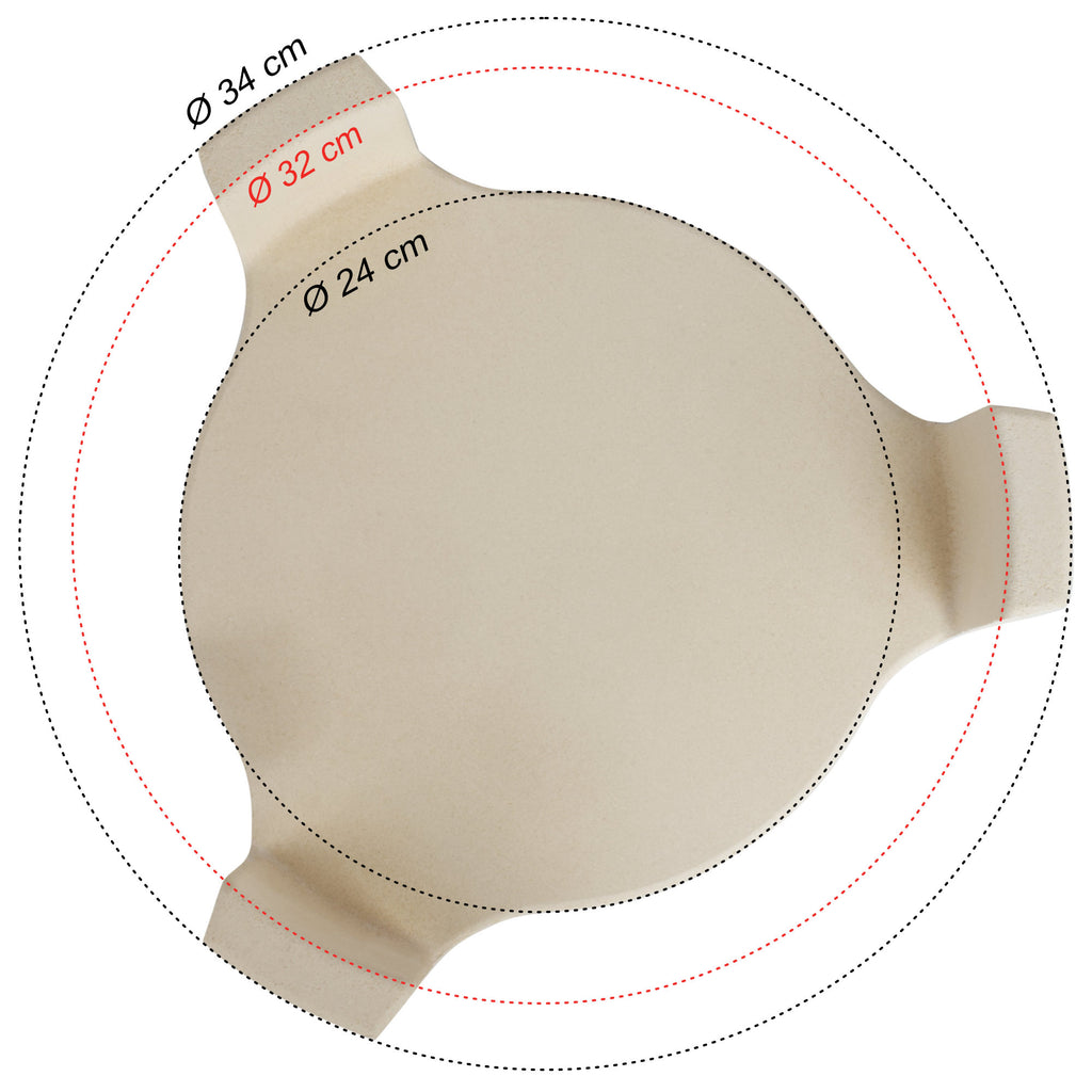 Pierre déflectrice, Ø 24 cm - Ø 34 cm, pierre à pizza pour Kamado Ø 39 cm