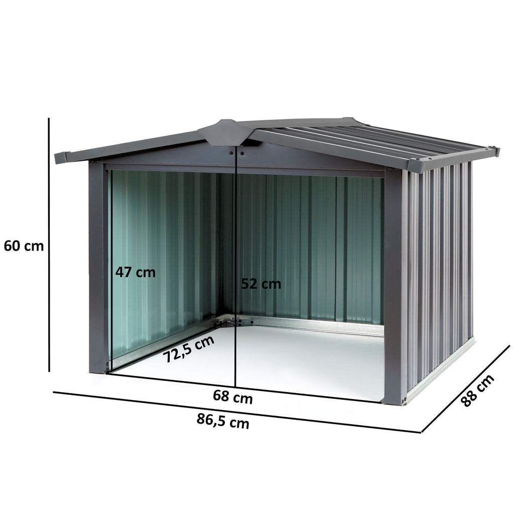 Mähroboter Garage, Metall, 86,5 x 88 x 60 cm