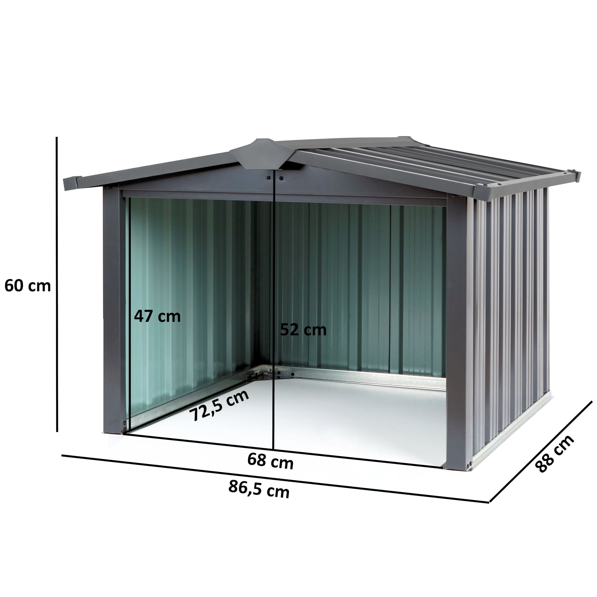 Mähroboter Garage, Metall, 86,5 x 88 x 60 cm