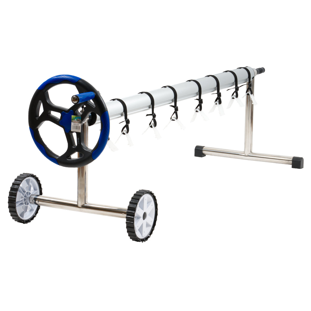 Aufrollsystem, Edelstahl, fahrbar, für Abdeckungen von 300 - 570 cm