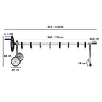 Système enroulable, acier inoxydable, mobile, pour bâches de 300 à 570 cm²