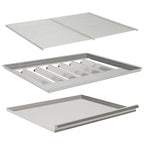 Plaque de cuisson professionnelle, acier inoxydable, 3 brûleurs, 64 x 52 x 27 cm