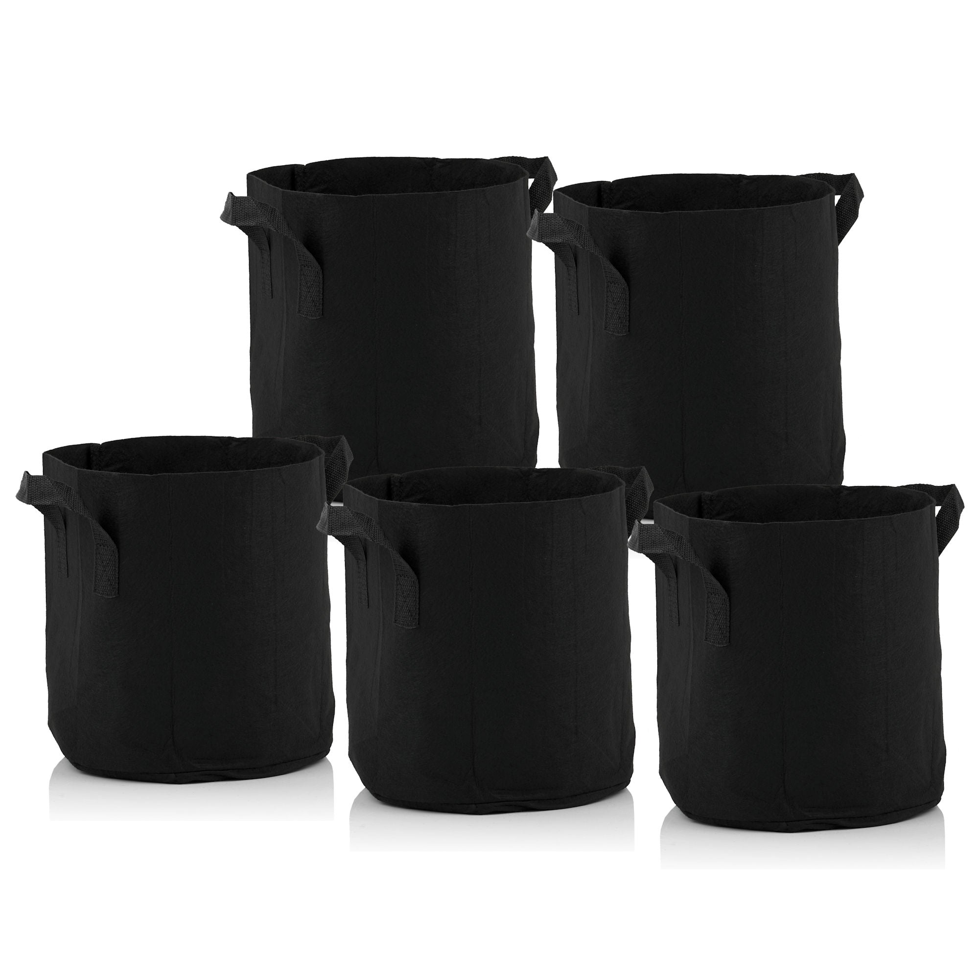 Sacs de plantation, lot de 5, respirants, noirs