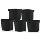 Sacs de plantation, lot de 5, respirants, noirs