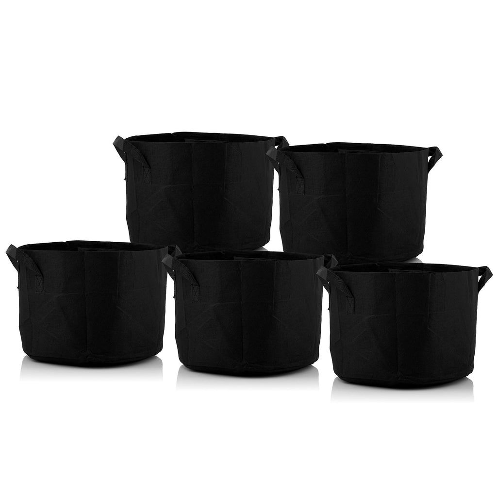 Sacs de plantation, lot de 5, respirants, noirs