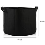 Sacs de plantation, lot de 5, respirants, noirs