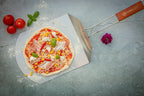 Pelle à pizza, acier inoxydable, manche en bambou