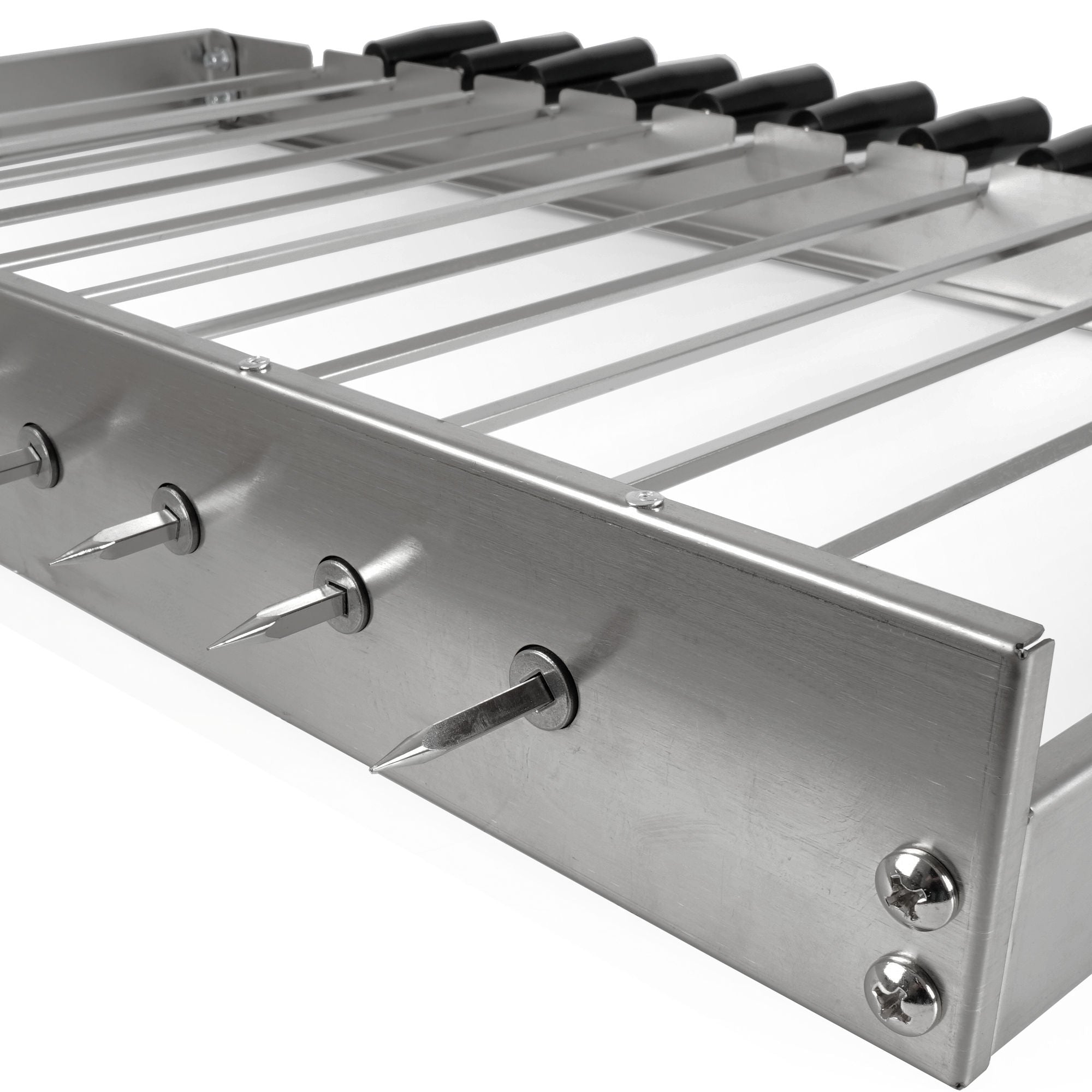Accessoire pour barbecue pour 11 brochettes, acier inoxydable, 70 x 26-40 cm
