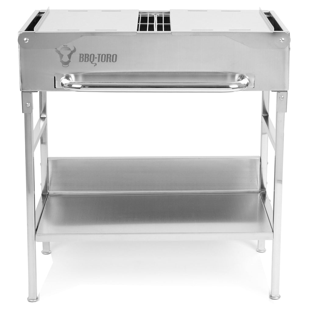 Grill with rotisserie attachment, 9 skewers, stainless steel, including motor.