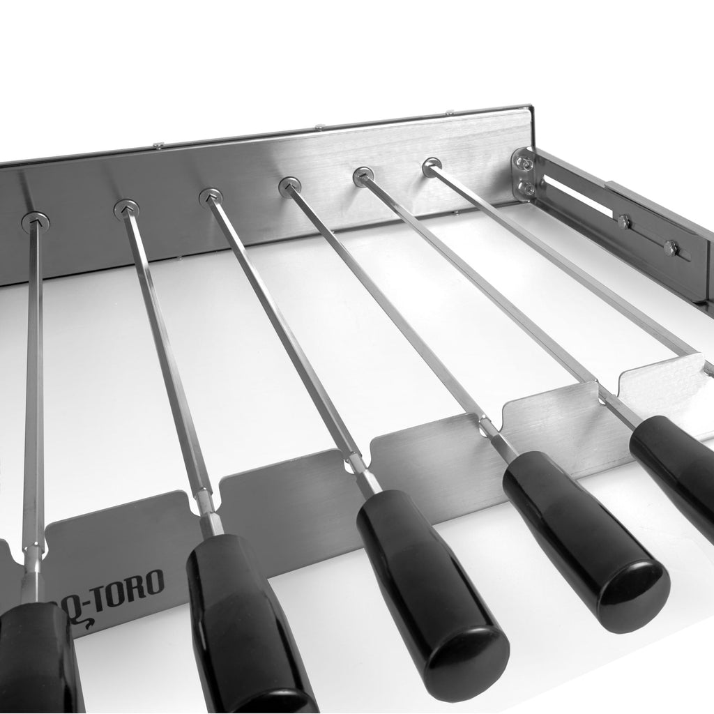 Grillaufsatz, 10 Spieße, 58 x 26-40 cm, Edelstahl, inkl. Motor links