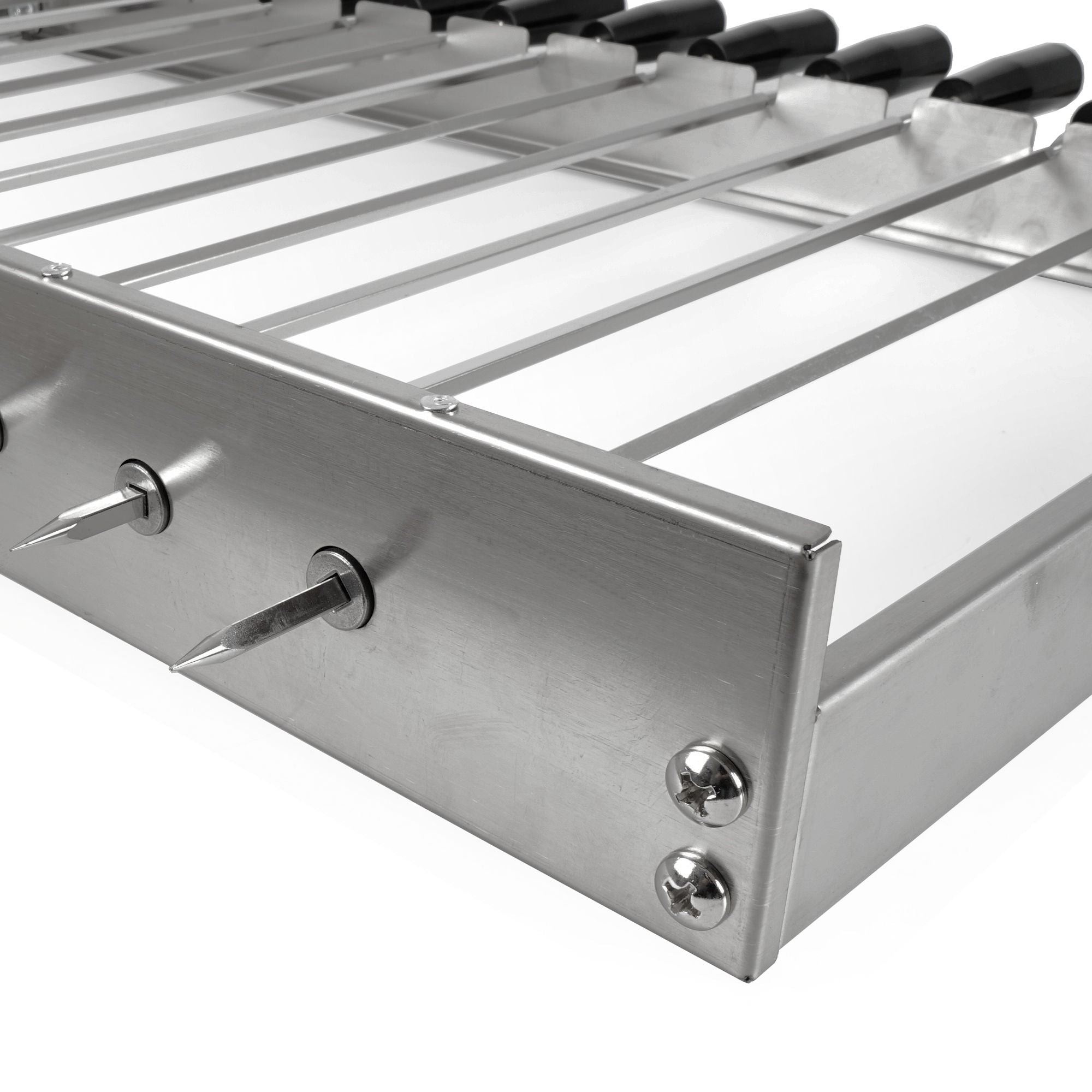 Accessoire pour grillades, 10 brochettes, 58 x 26-40 cm, acier inoxydable, moteur inclus à gauche