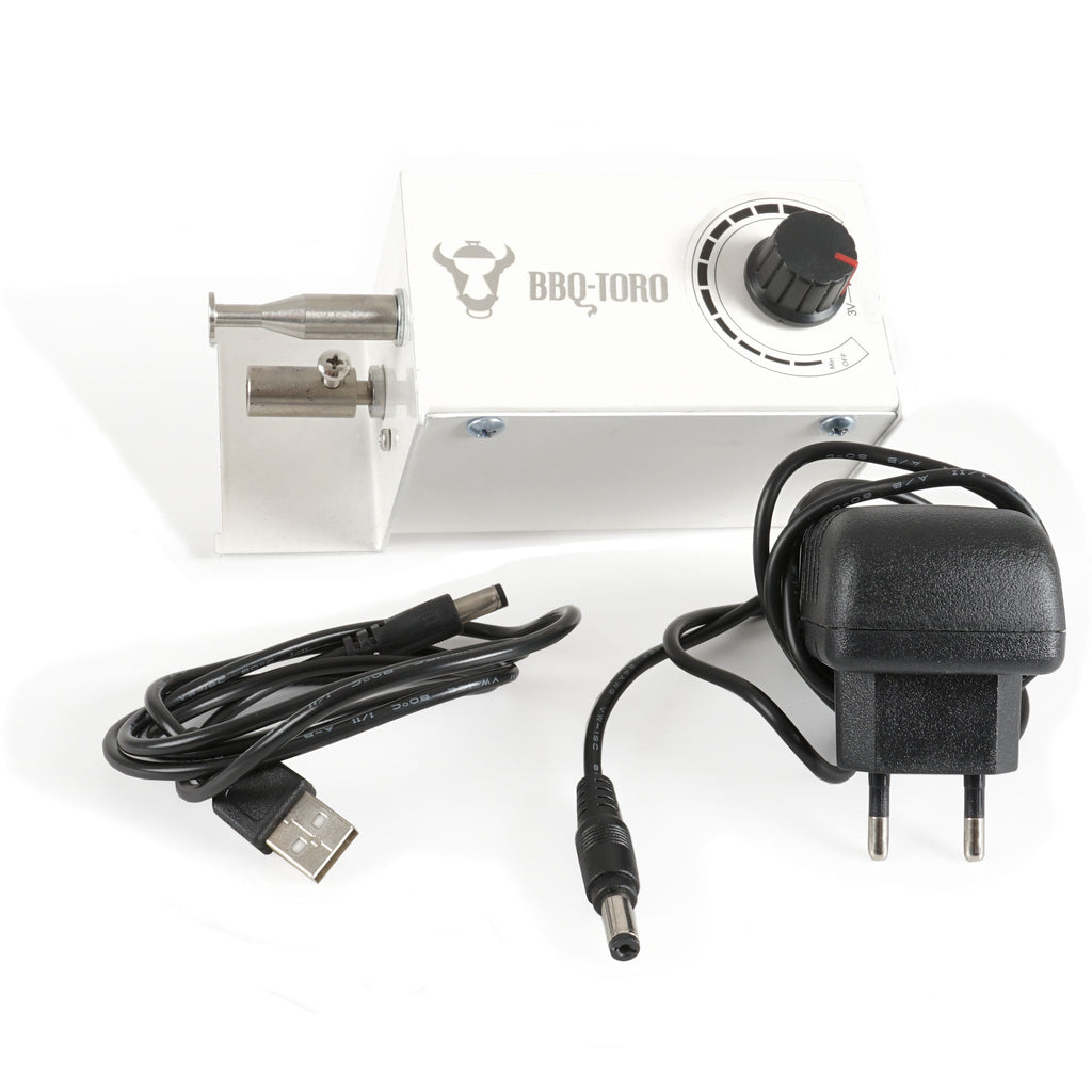 Grillaufsatz, 10 Spieße, 58 x 26-40 cm, Edelstahl, inkl. Motor links