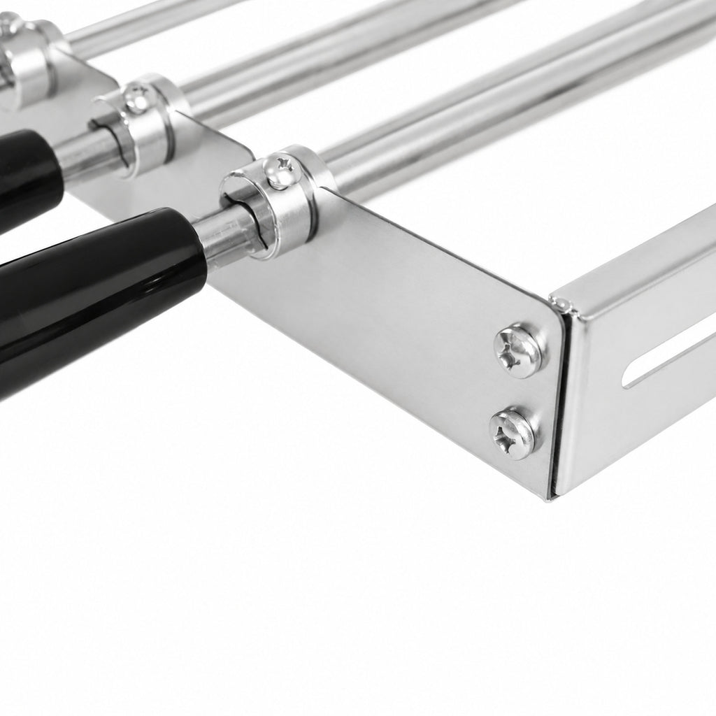 Grillaufsatz, 10 Spieße, 70 x 27-40 cm, Edelstahl, inkl. Motor links
