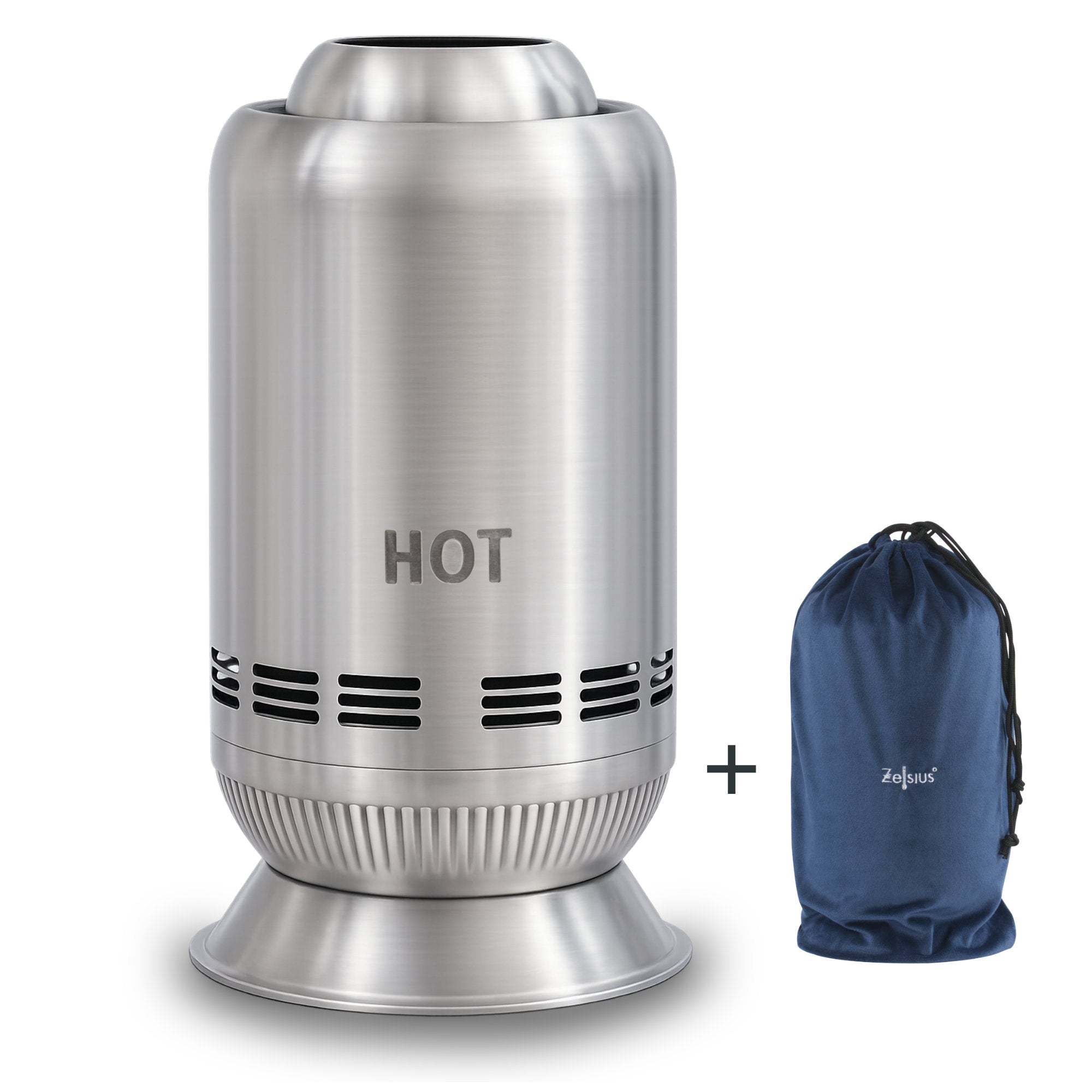 Tischkamin rauchfrei, Ø 17,5 cm, Pellet Feuersäule, inkl. Tasche