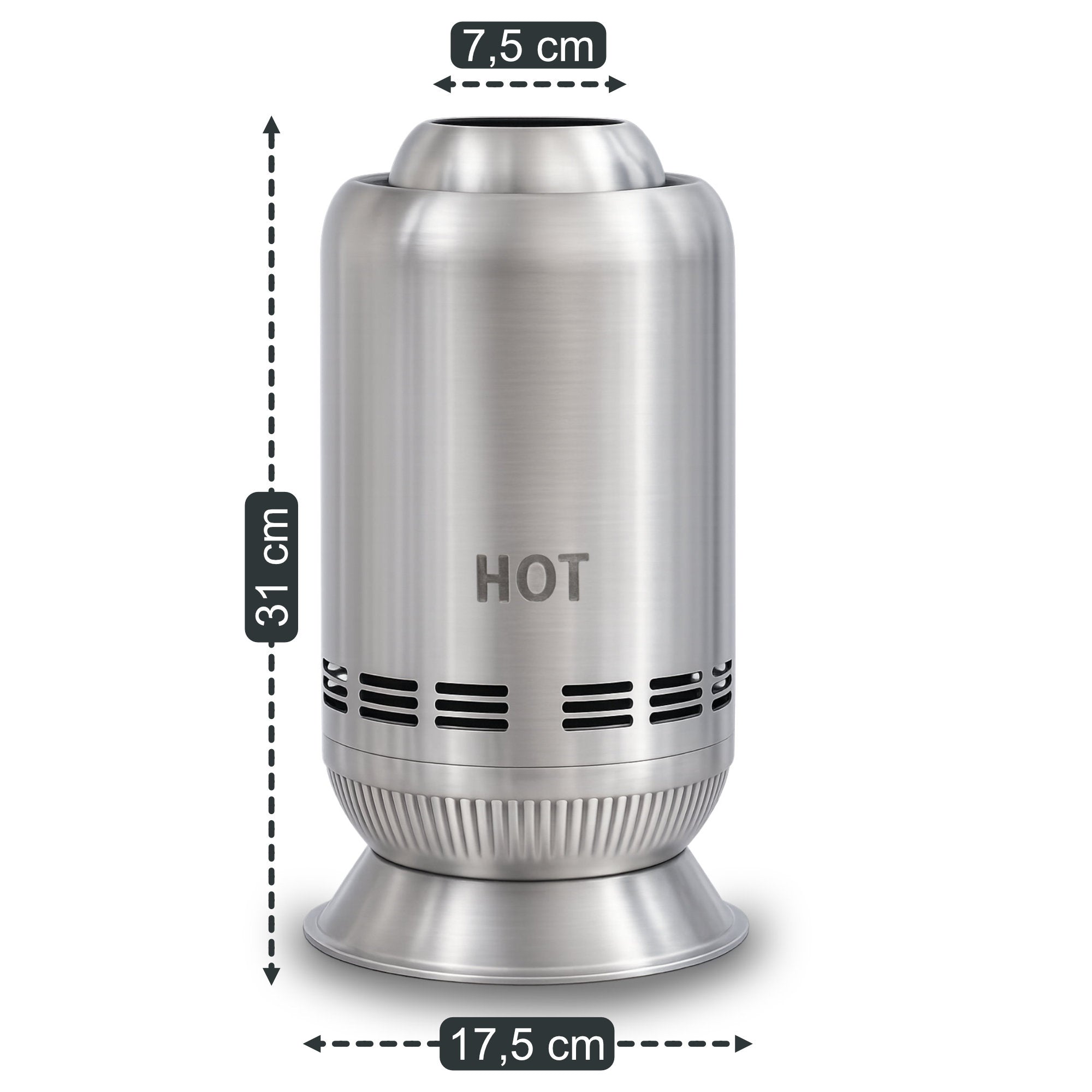 Tischkamin rauchfrei, Ø 17,5 cm, Pellet Feuersäule, inkl. Tasche