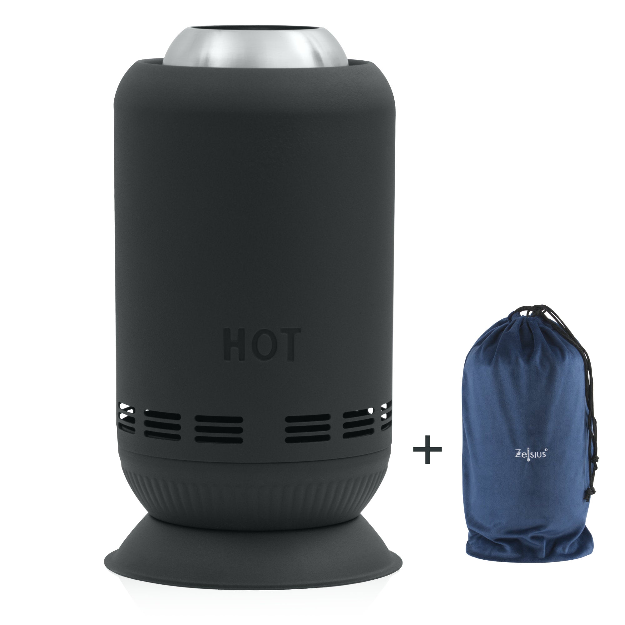 Tischkamin rauchfrei, Ø 17,5 cm, Pellet Feuersäule, inkl. Tasche