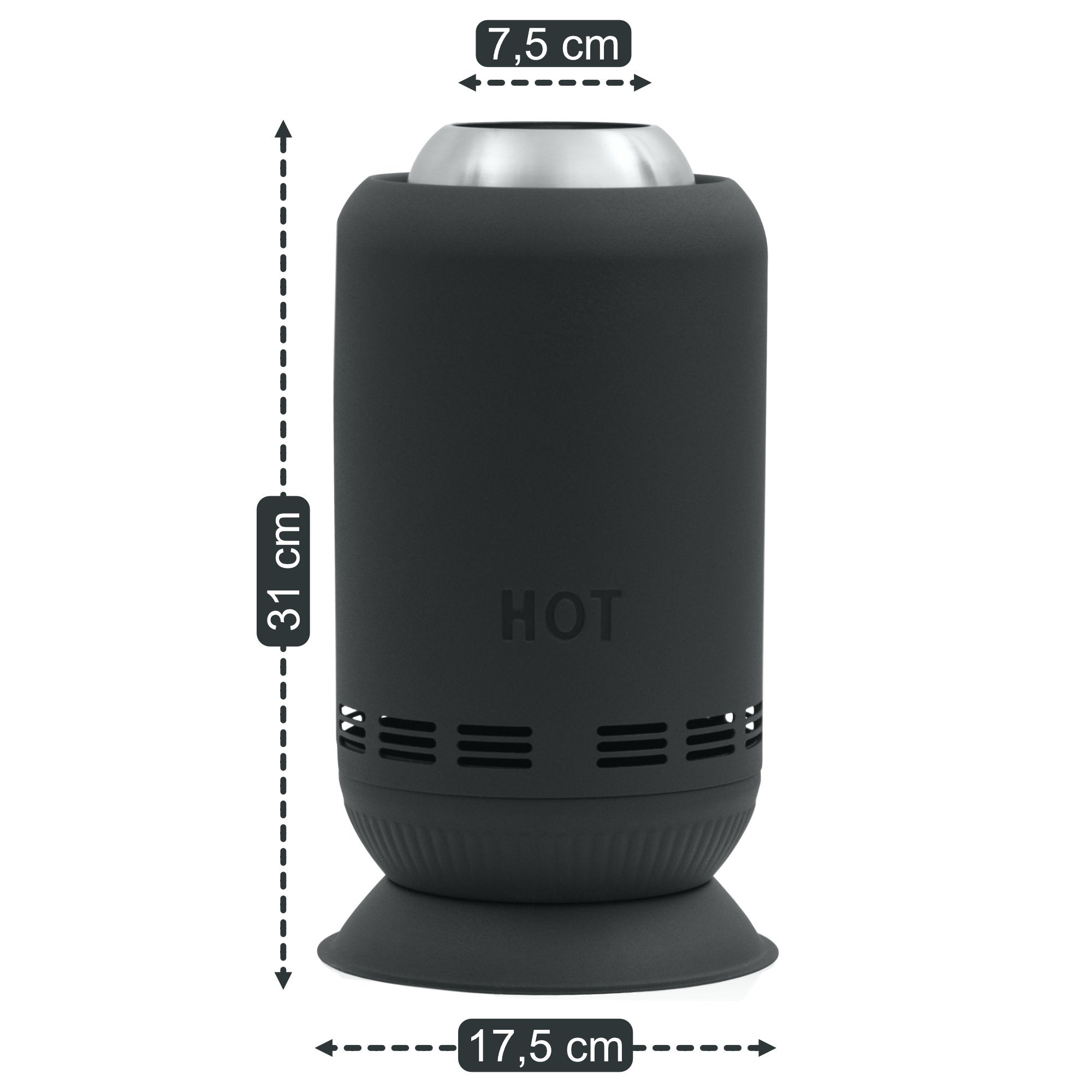 Cheminée de table sans fumée, Ø 17,5 cm, colonne de feu à pellets, sac inclus