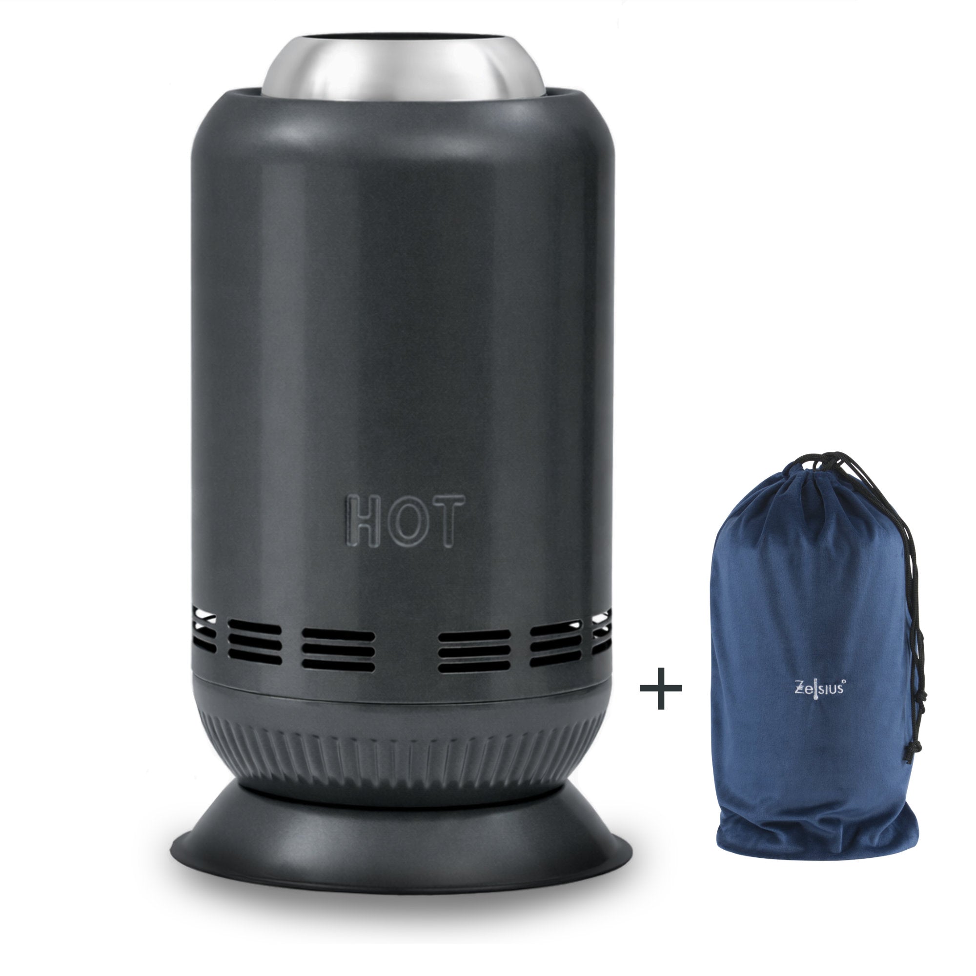 Tischkamin rauchfrei, Ø 17,5 cm, Pellet Feuersäule, inkl. Tasche