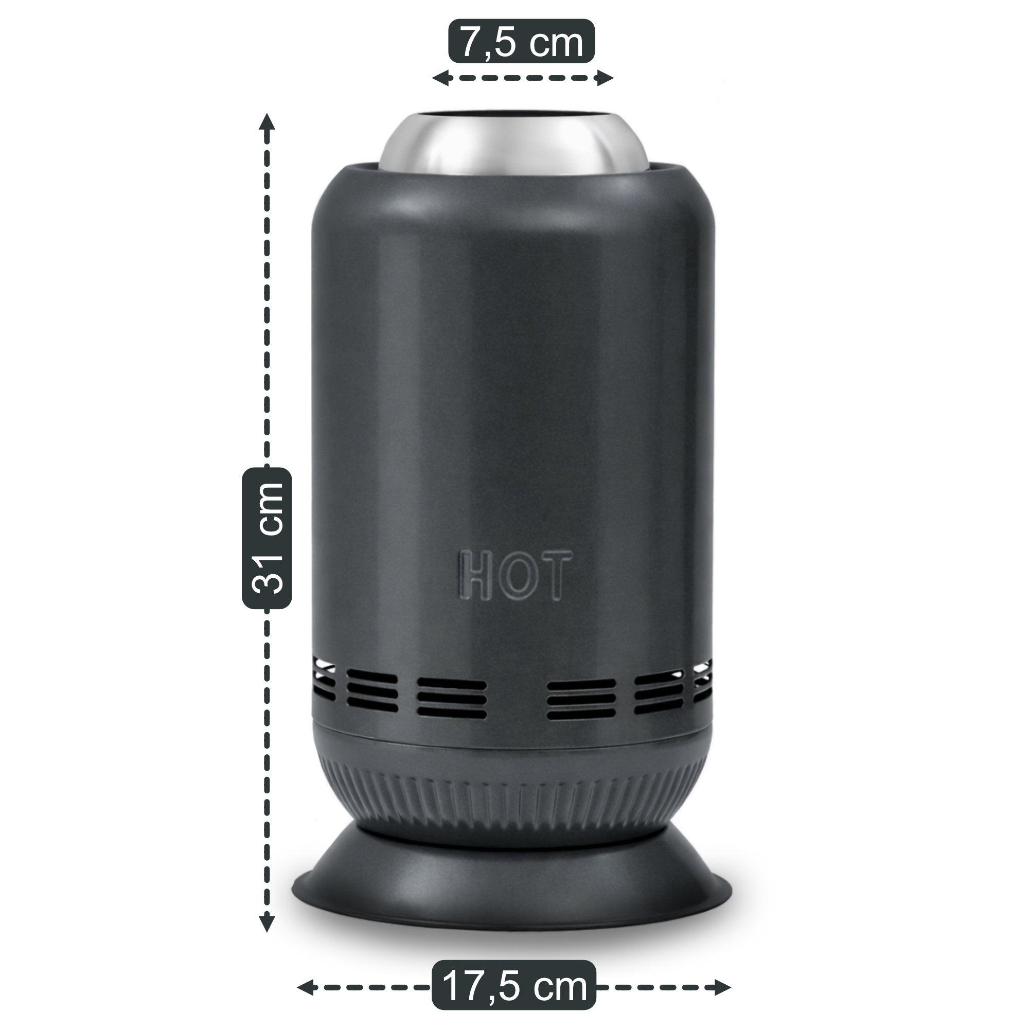 Cheminée de table sans fumée, Ø 17,5 cm, colonne de feu à pellets, sac inclus