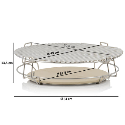 Smokersystem für Ø 57 cm Kugelgrill, Ø 54 cm, 3 Ebenen, Edelstahl – CS-Trading
