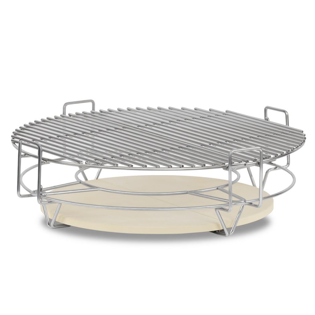 Smoker system for Kamado, 3 levels, stainless steel