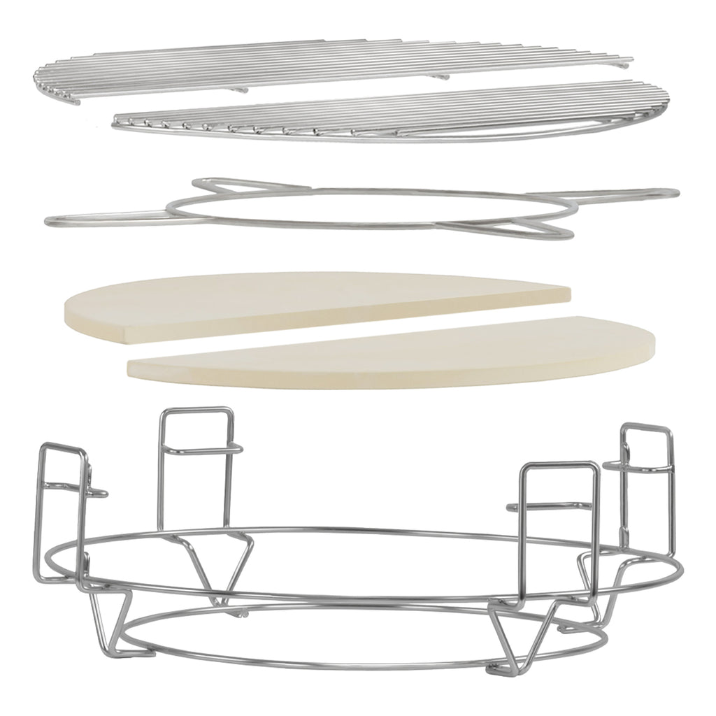 Smoker system for Kamado, 3 levels, stainless steel