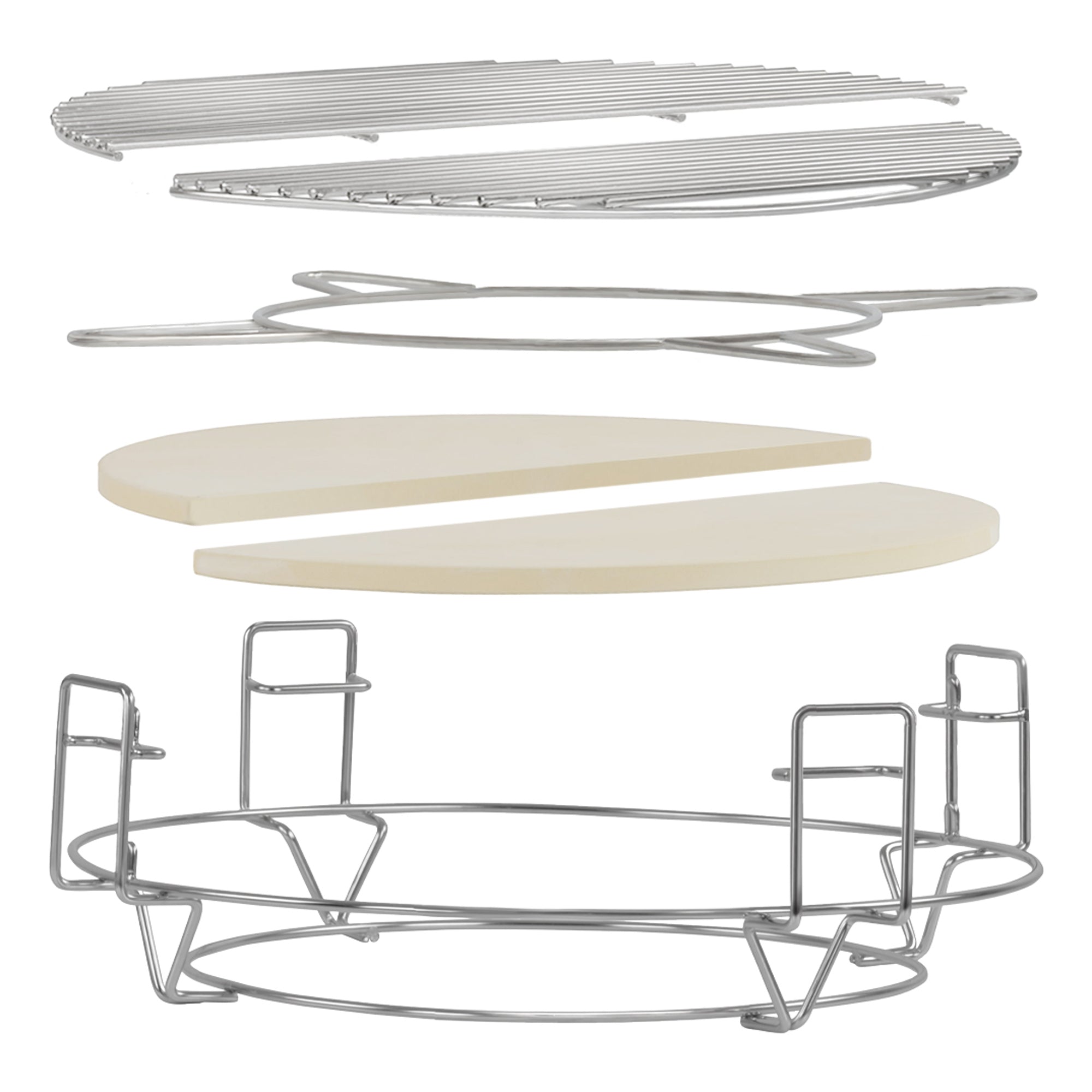 Smoker system for Kamado, 3 levels, stainless steel