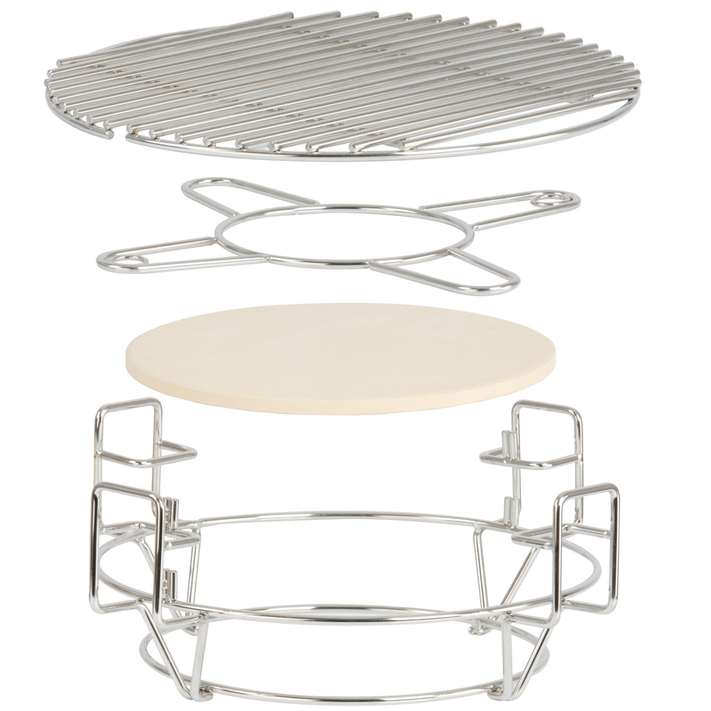 Smoker system for Kamado, 3 levels, stainless steel