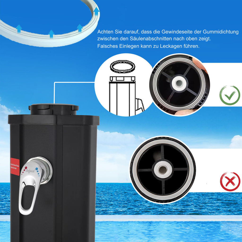 Douche solaire « Taree », 60 litres, comprenant robinet et douchette pour les pieds