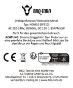 Klappgrill mit Spießaufsatz, 7 Spieße, Edelstahl, inkl. Tragetasche und Motor
