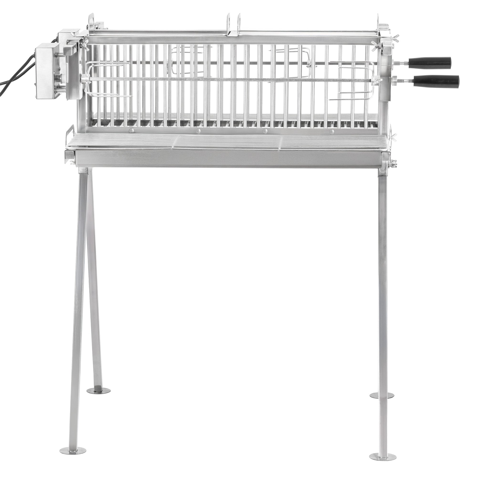 Double rotisserie grill, stainless steel, including motor and two rotisserie spits