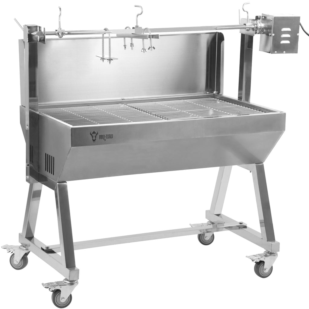 Suckling pig grill, up to 60 kg, mobile, stainless steel