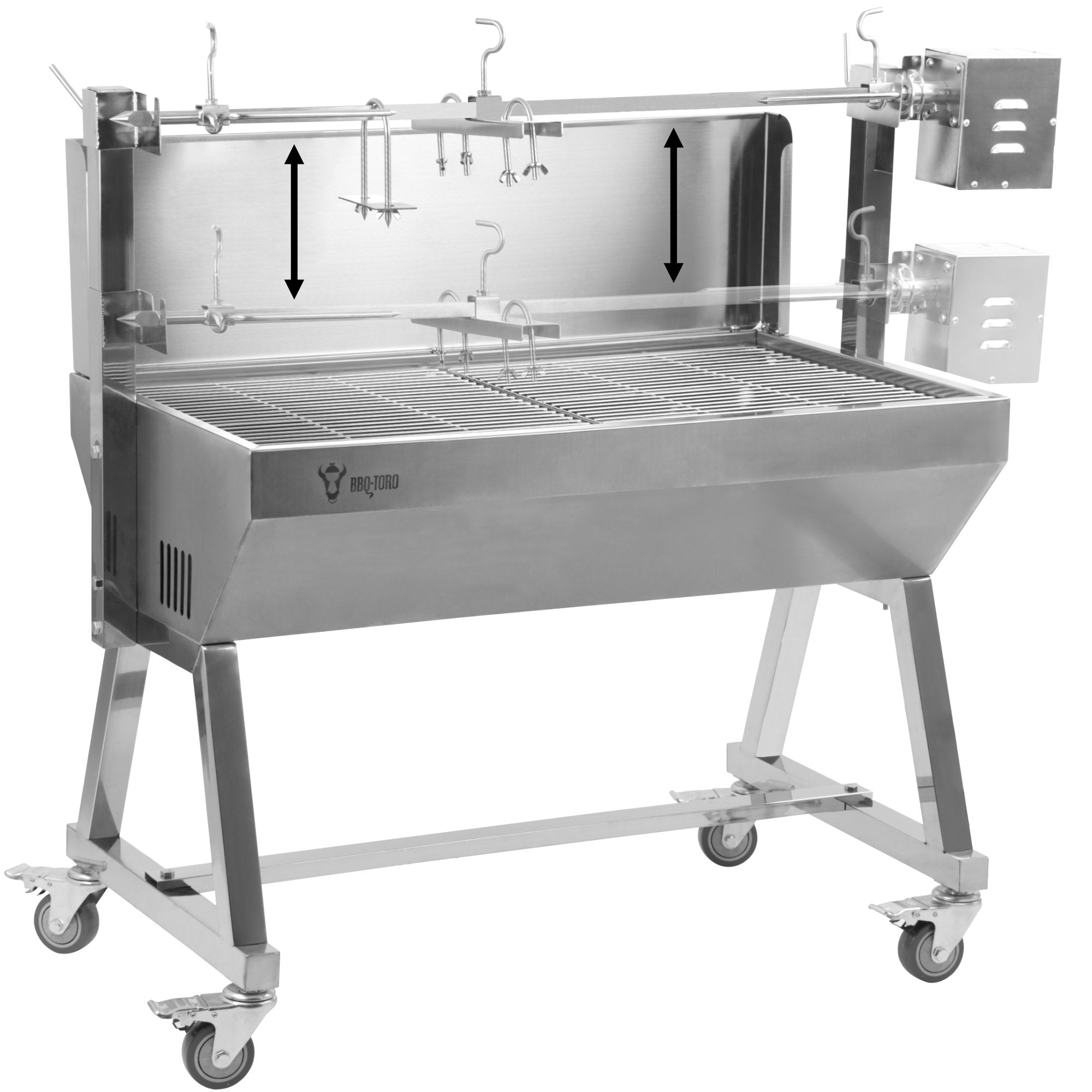 Suckling pig grill, up to 60 kg, mobile, stainless steel