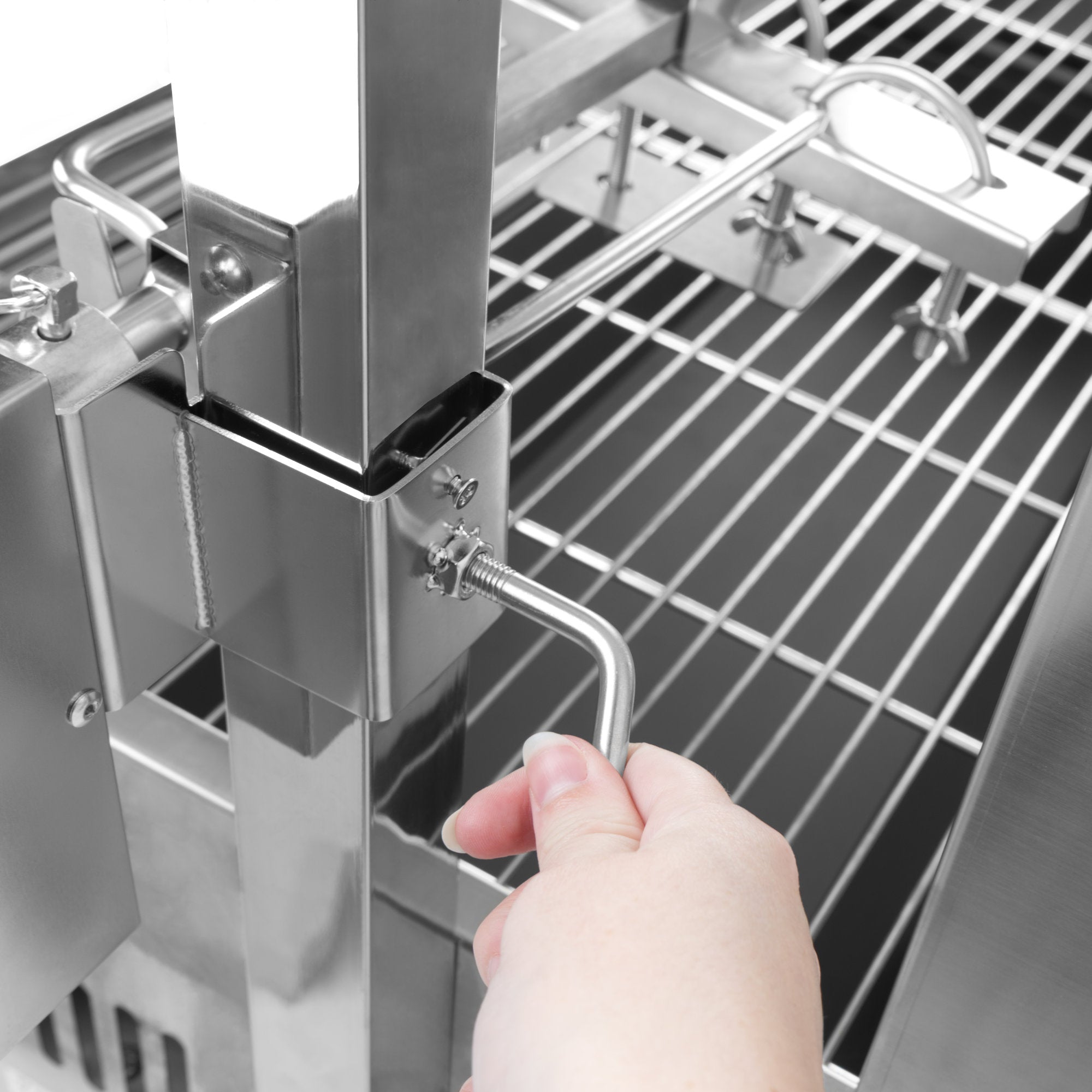 Suckling pig grill, up to 60 kg, mobile, stainless steel