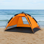Abri de plage, orange/gris, protection UV50+, sac de transport inclus