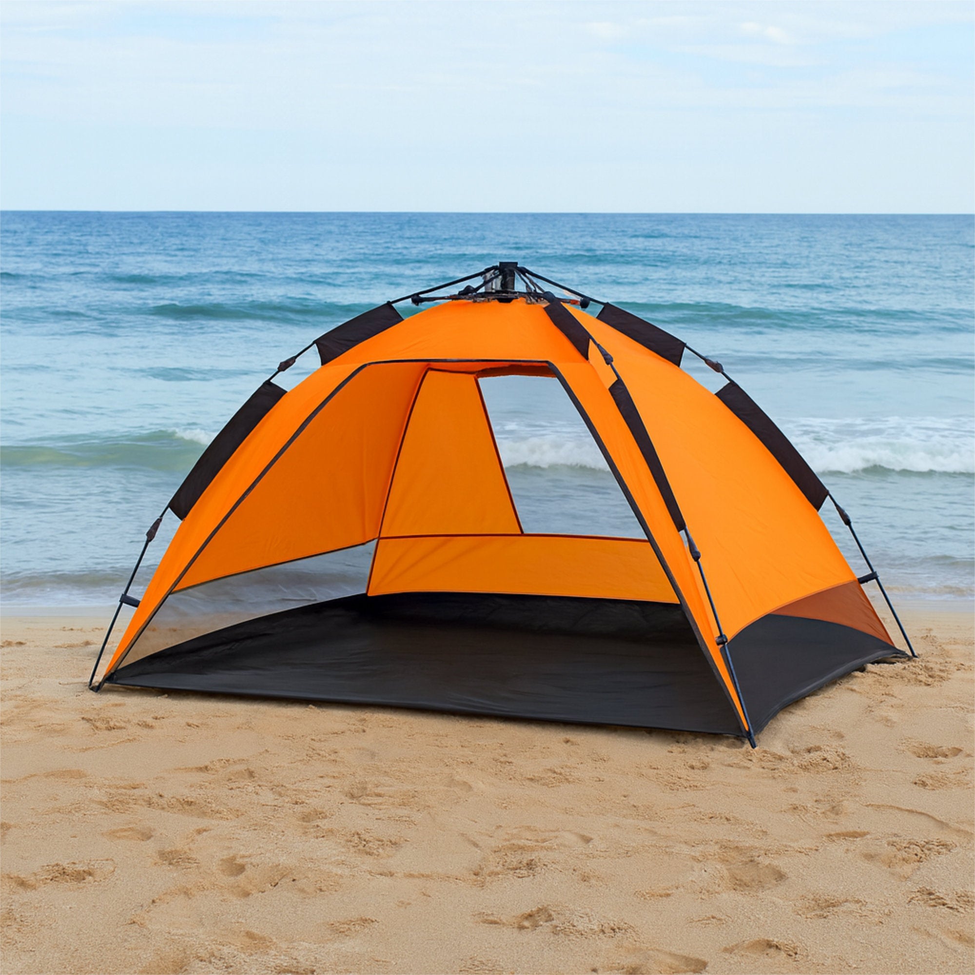 Beach shelter, orange/grey, UV50+, incl. carrying bag