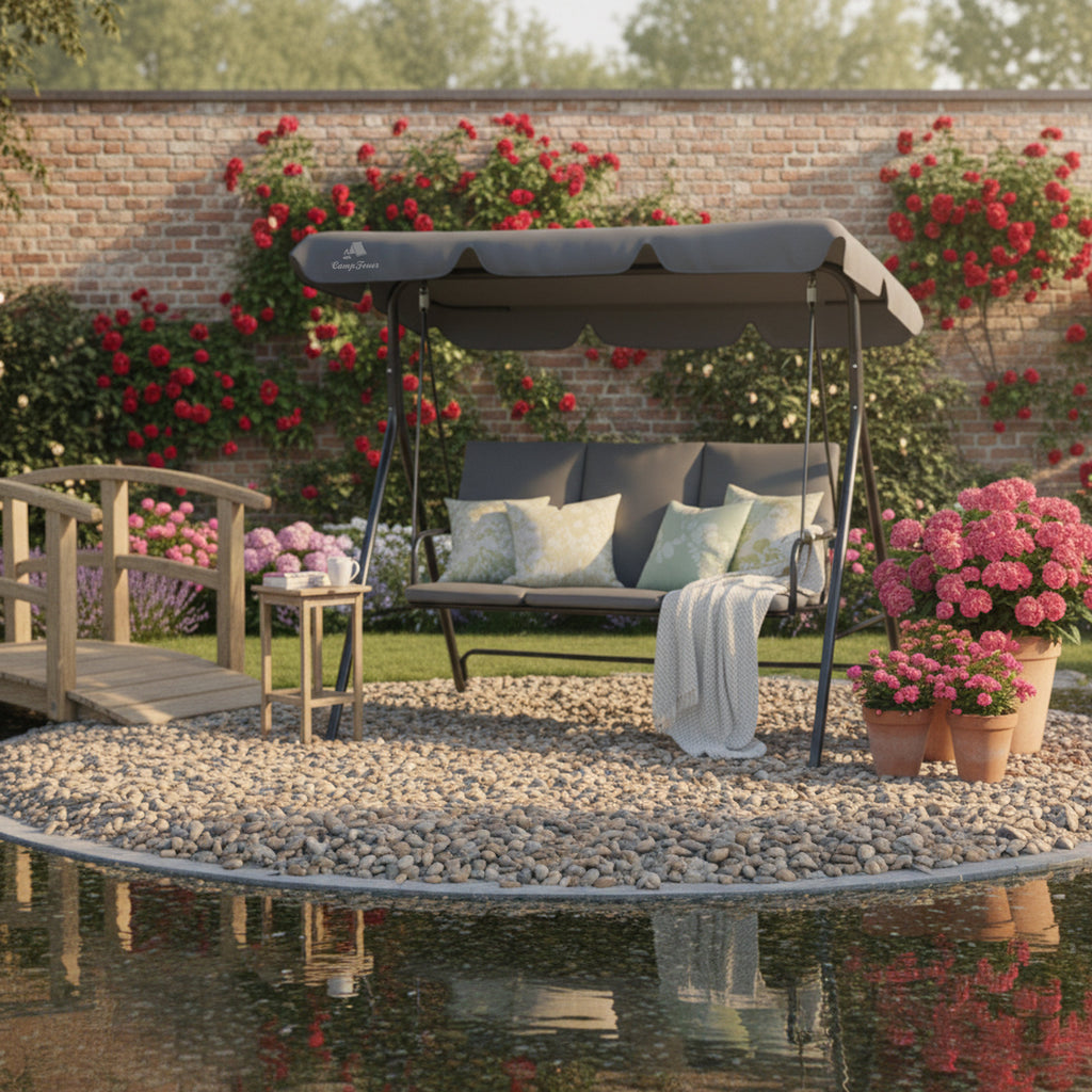 Hollywood swing, load capacity up to 250 kg, including sunshade.