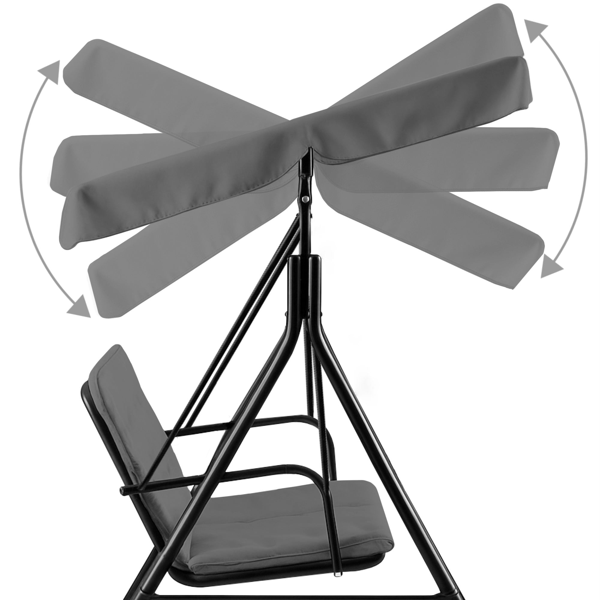 Hollywood swing, load capacity up to 250 kg, including sunshade.