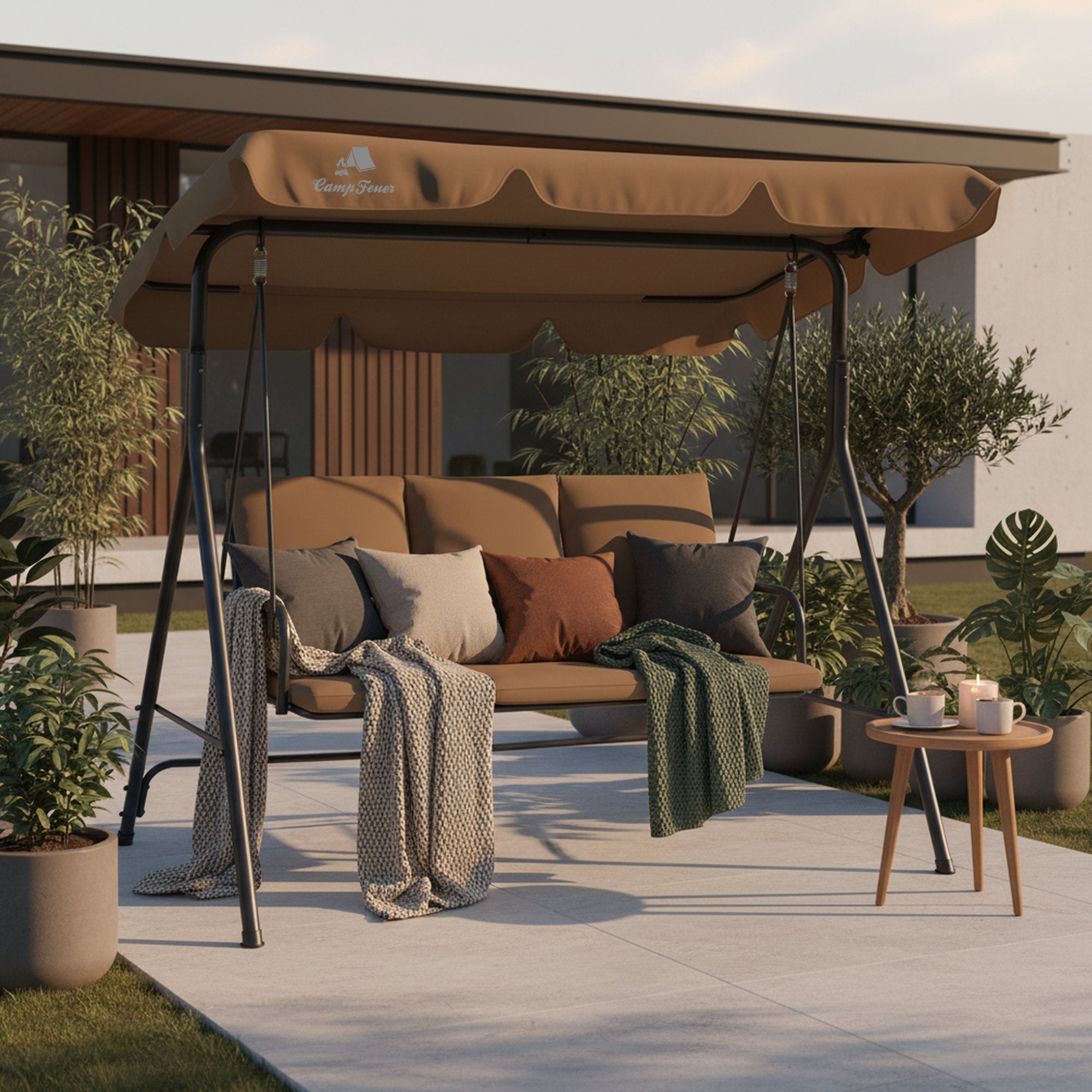 Hollywood swing, load capacity up to 250 kg, including sunshade.